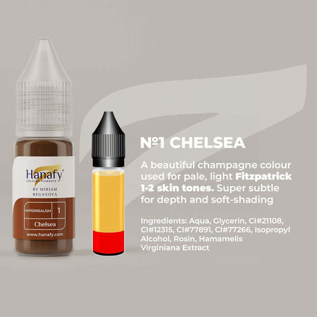 Hanafy HyperRealism N1 Chelsea Brow Pigment – color composition and shade information