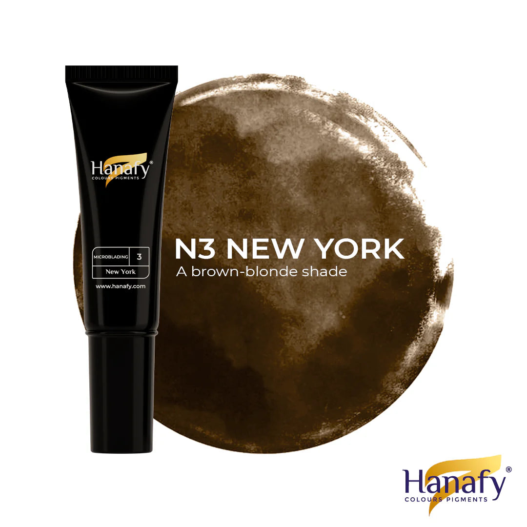 Hanafy Microblading N3 New York Brow Pigment – tube and color swatch