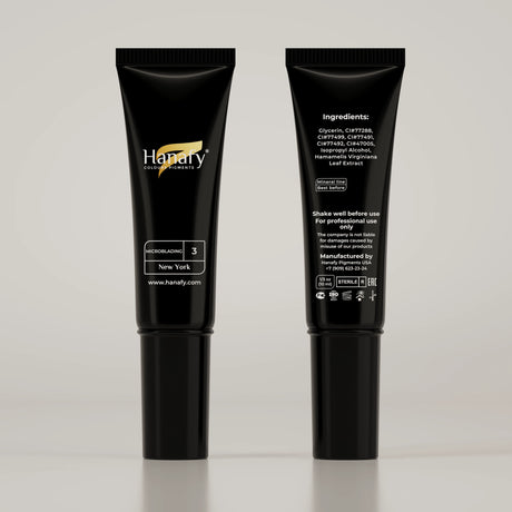 Hanafy Microblading N3 New York Brow Pigment – tube front and back labels