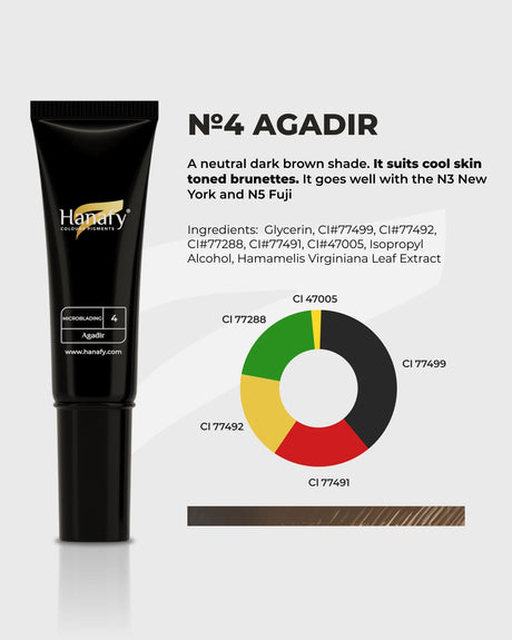 Hanafy Microblading N4 Agadir Brow Pigment – color composition and shade information