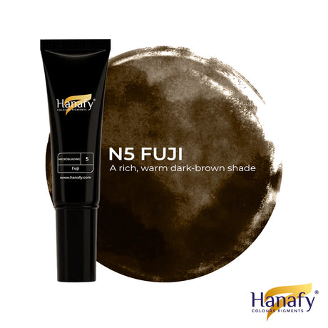Hanafy Microblading N5 Fuji Brow Pigment – tube and color swatch