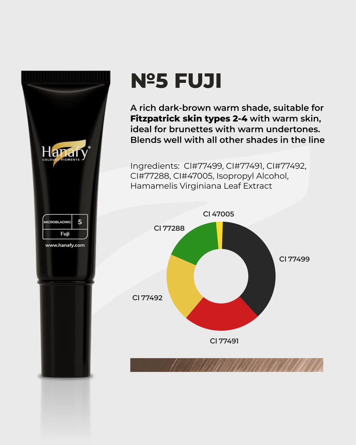 Hanafy Microblading N5 Fuji Brow Pigment – color composition and shade information