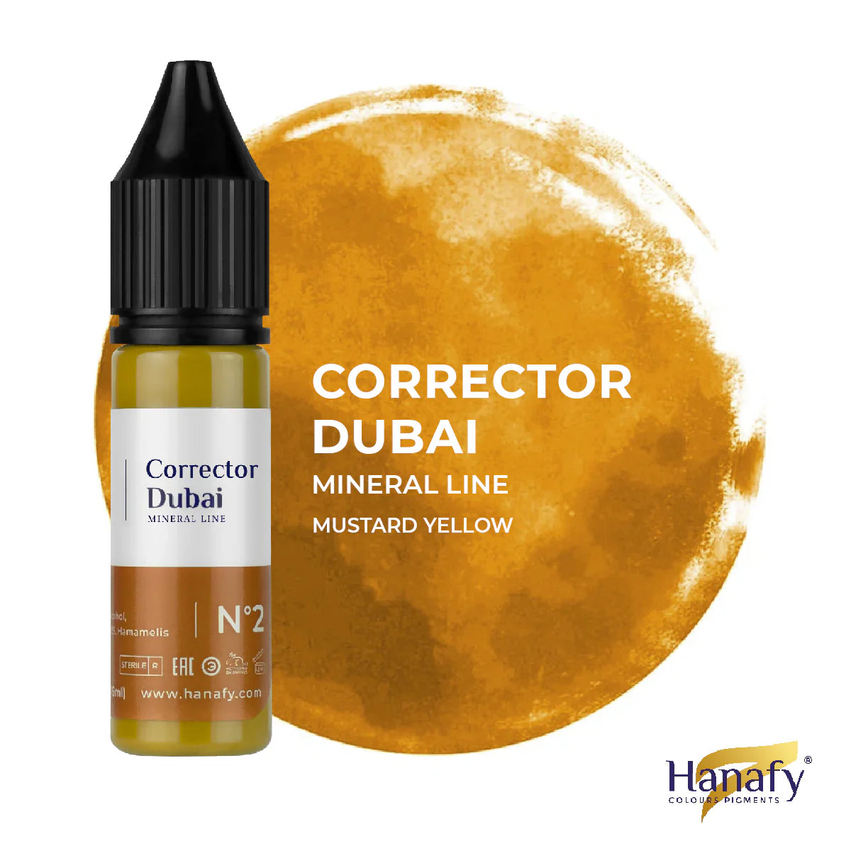 Hanafy Mineral N2 Dubai Corrector – bottle and color swatch