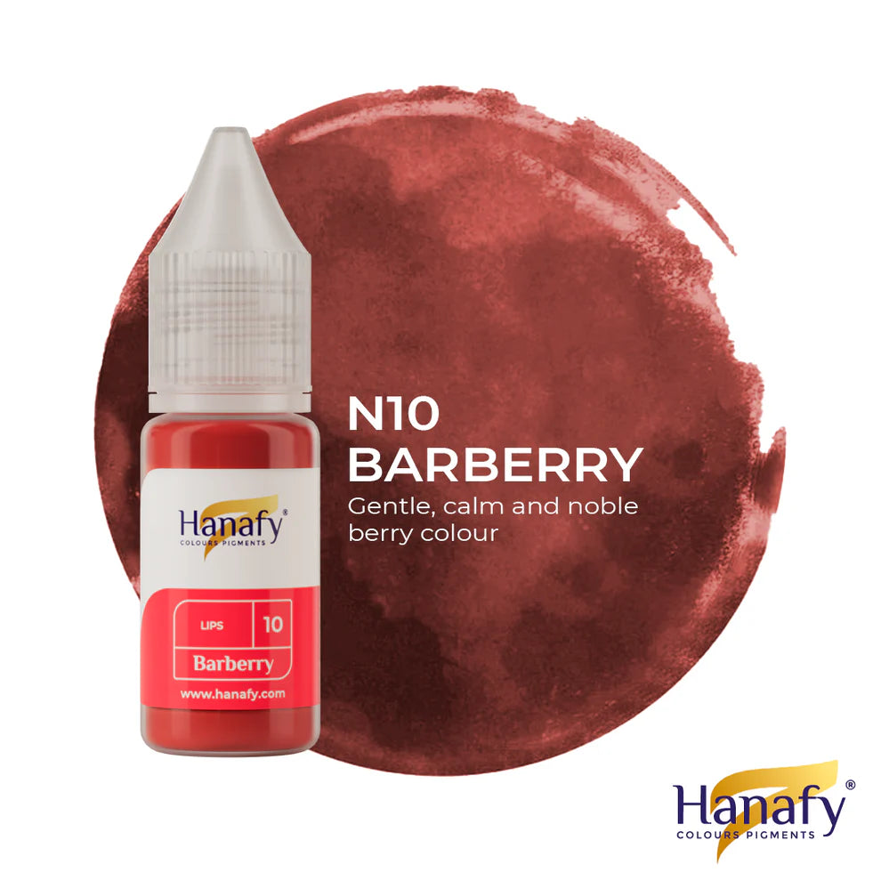 Hanafy N10 Barberry Lip Pigment – bottle and color swatch