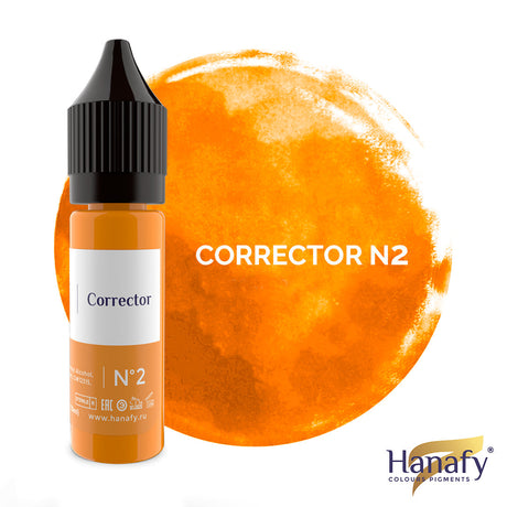 Hanafy N2 Warm Yellow Corrector – bottle and color swatch