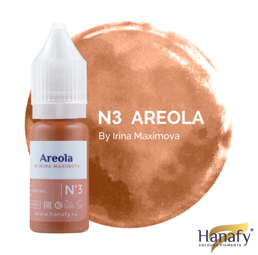 Hanafy N3 Innsbruck Areola Pigment – bottle and color swatch