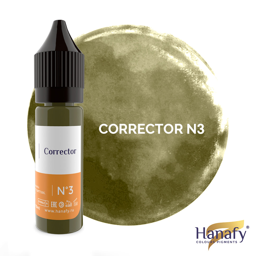Hanafy N3 Olive Corrector – bottle and color swatch