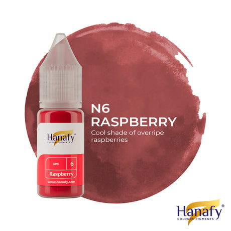 Hanafy N6 Raspberry Lip Pigment – bottle and color swatch