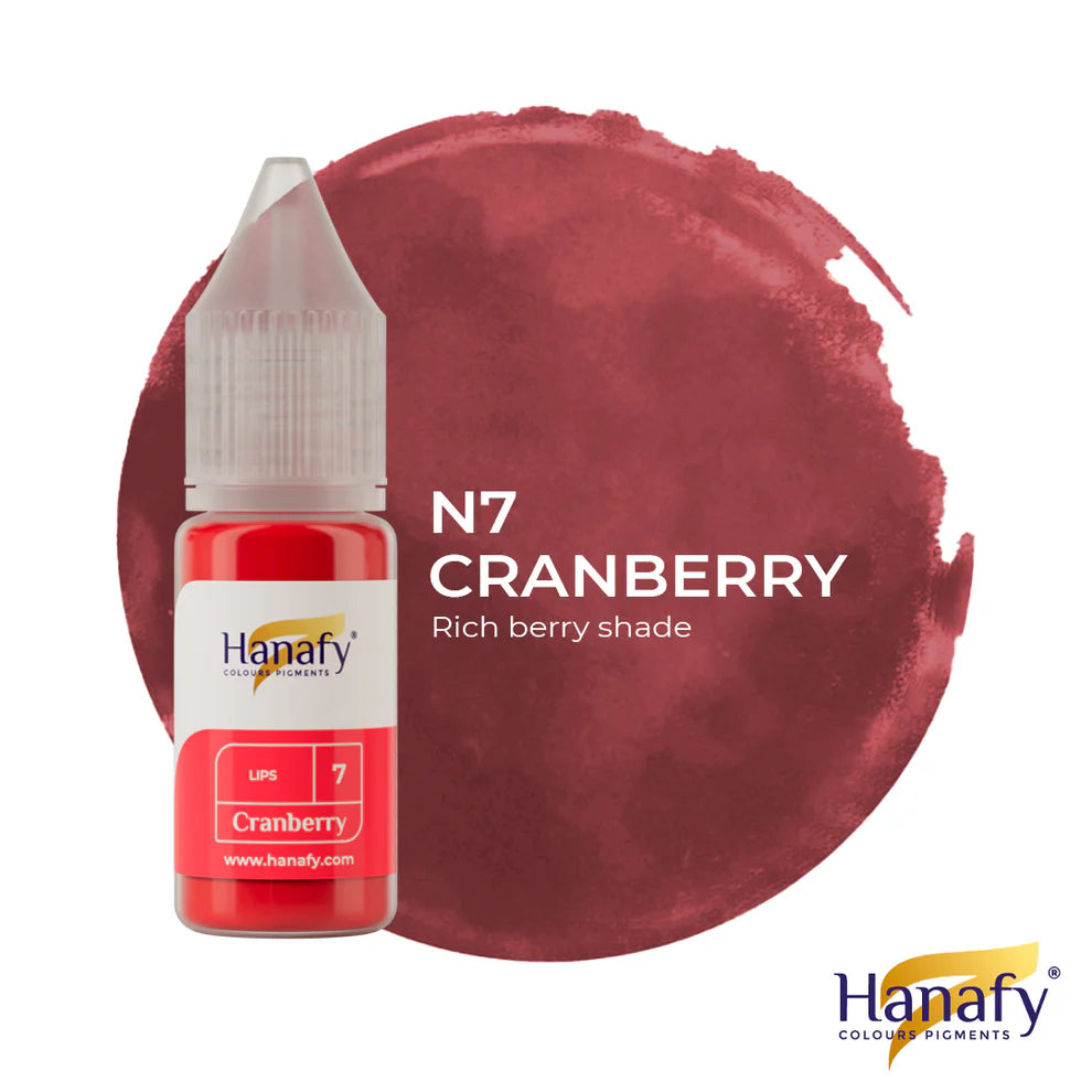 Hanafy N7 Cranberry Lip Pigment – bottle and color swatch