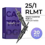 Hanafy PMU needle cartridge — 0.25 — 1 — Round Liner - Medium Taper (RLMT)