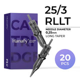 Hanafy PMU needle cartridge — 0.25 — 3 — Round Liner - Long Taper (RLLT)