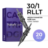 Hanafy PMU needle cartridge — 0.30 — 1 — Round Liner - Long Taper (RLLT)