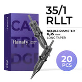 Hanafy PMU needle cartridge — 0.35 — 1 — Round Liner - Long Taper (RLLT)