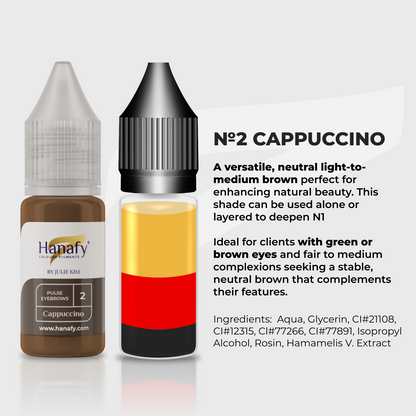 Hanafy Pulse N2 Cappuccino Brow Pigment – color composition and shade information