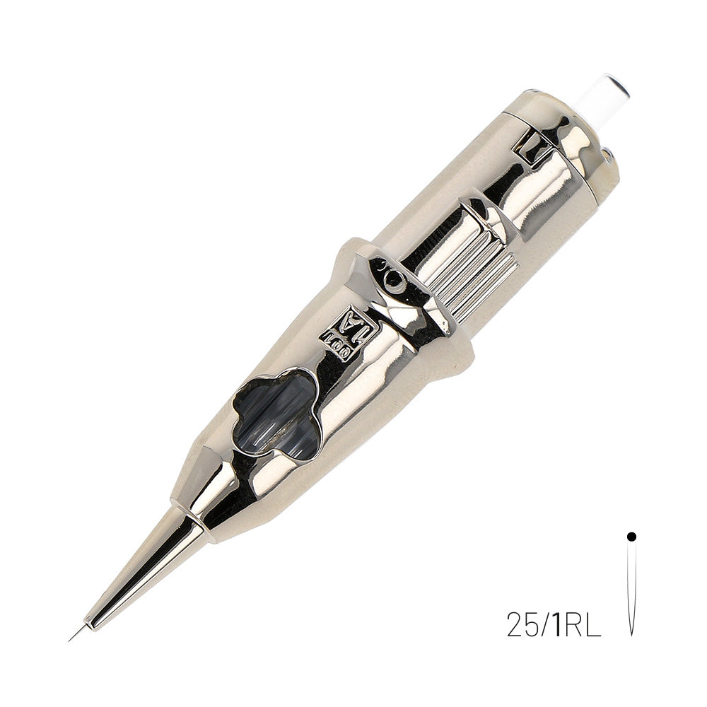 Kwadron Optima Gold Round Liner - Long Taper, 1 needle, 0.25 mm — Box of 20