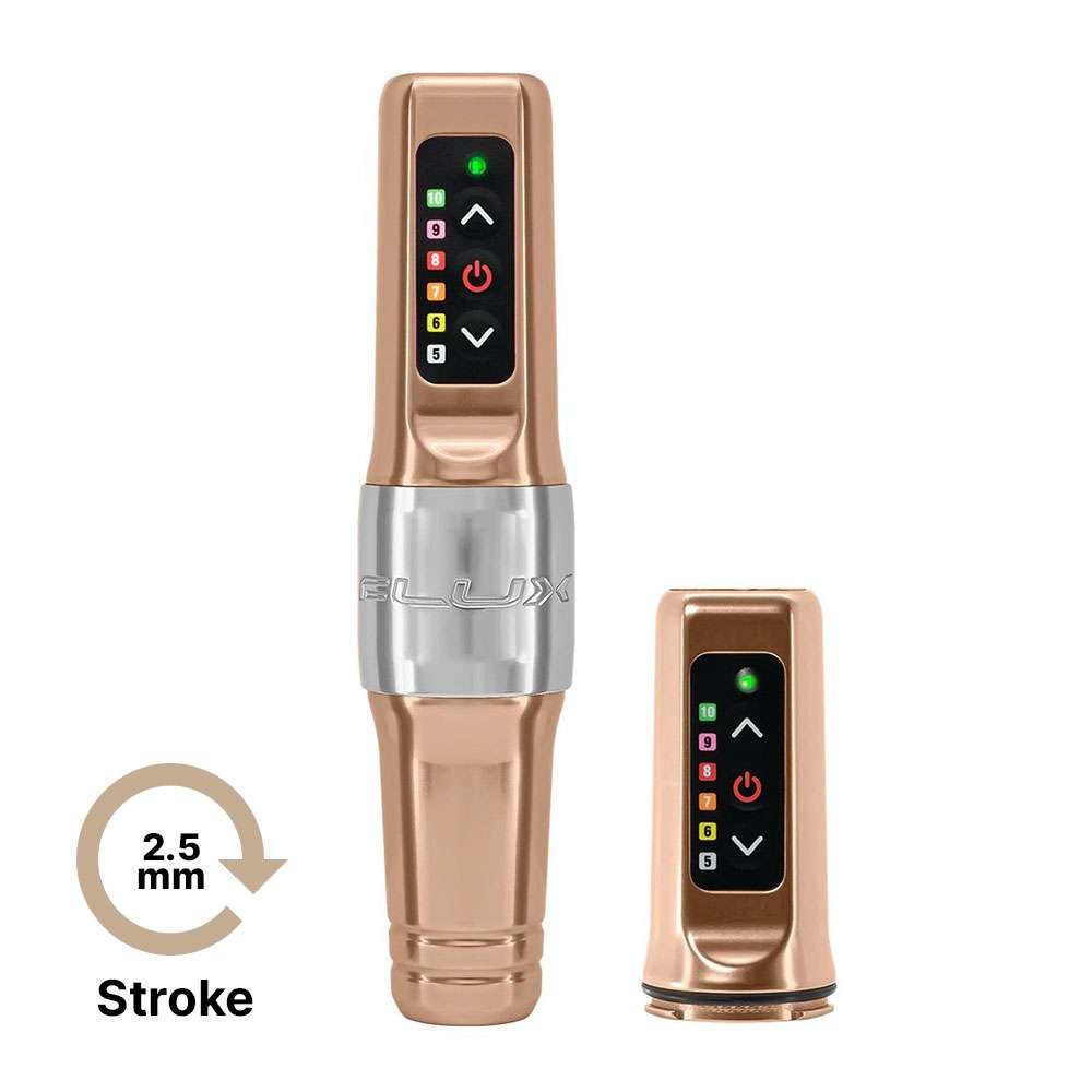 Flux Mini Wireless PMU Machine Champagne Gold 2.5 Stroke (2 Batteries Included) by Microbeau