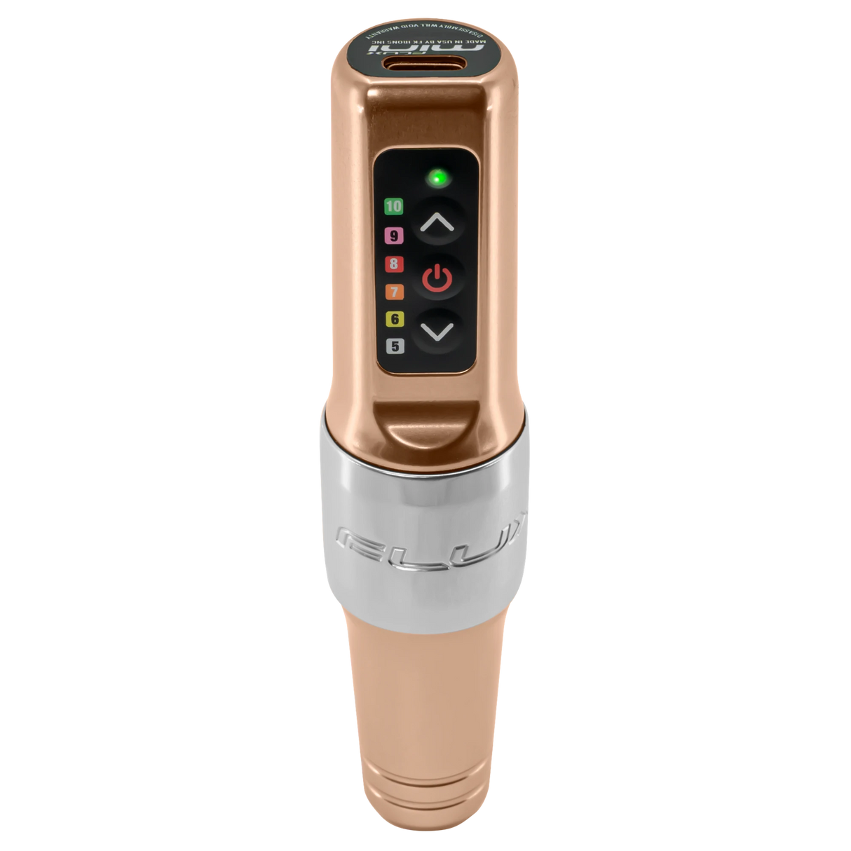 Máquina de PMU inalámbrica Flux Mini Champagne Gold de 3,0 tiempos (2 baterías incluidas) de Microbeau 