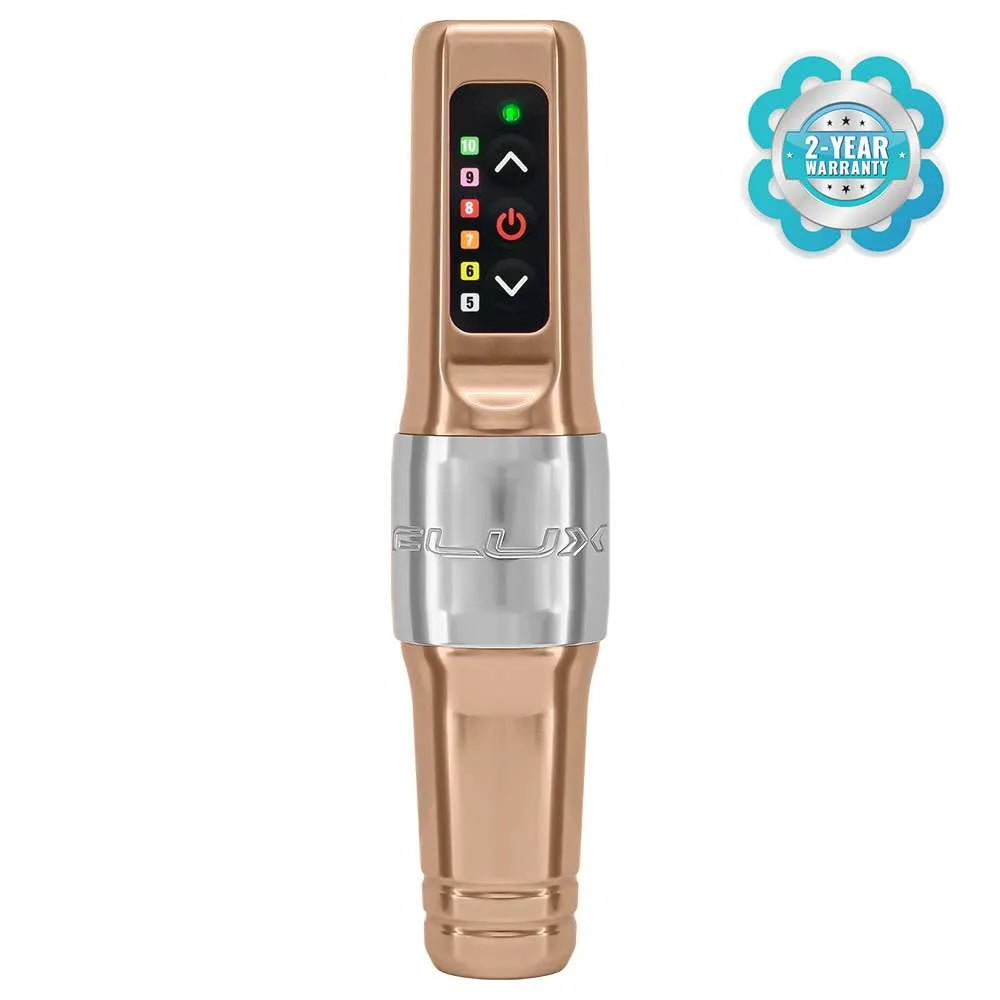 Máquina de PMU inalámbrica Flux Mini Champagne Gold de 3,0 tiempos (2 baterías incluidas) de Microbeau 