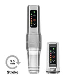 Máquina de masaje Flux Mini Wireless PMU Silver 3.0 Stroke (2 baterías incluidas) de Microbeau 