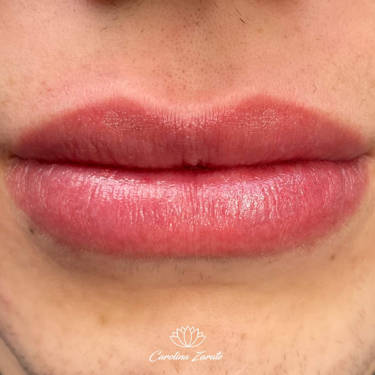 Lip tattoo done with Perma Blend Sweet Melissa Pigment