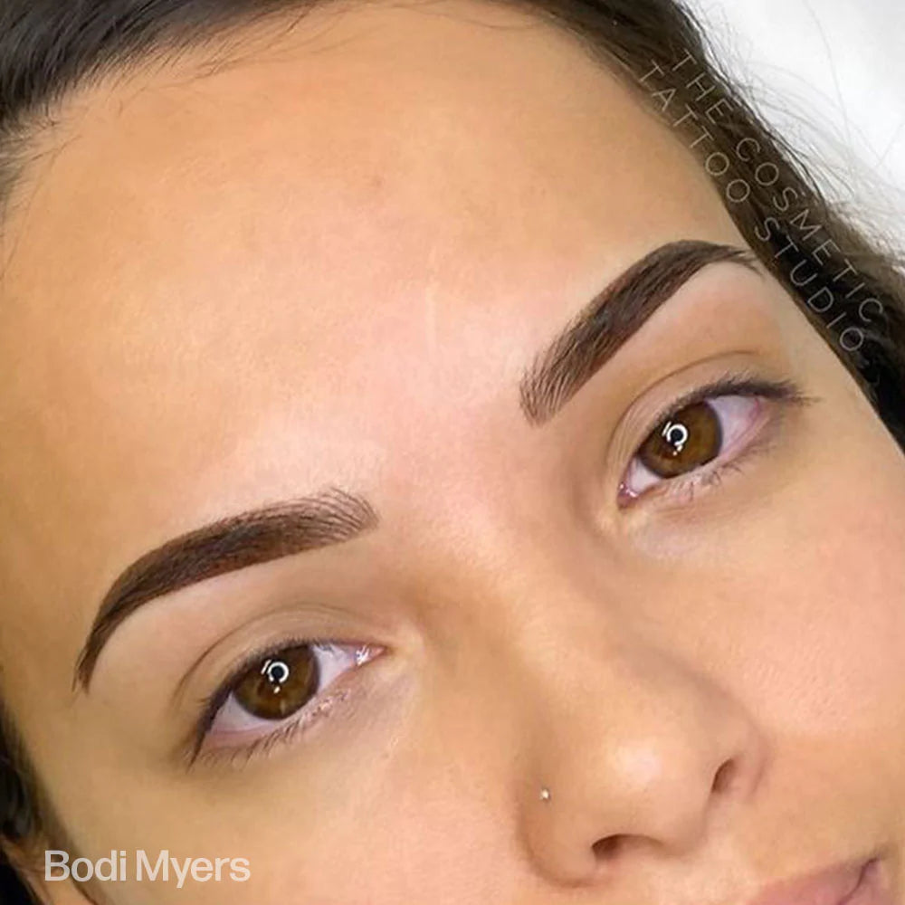 microshaded eyebrows wirh Perma Blend Darkest Brown eyebrow pigment