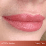 Lip permanent makeup example using Perma Blend Evenflo Classic Bare and Clay pigments