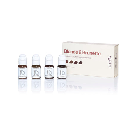 Perma Blend Evenflo Classic Blonde 2 Brunette Brow Pigment Set, complete pigment set