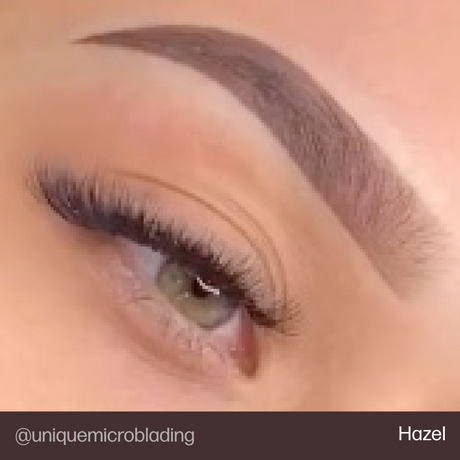 Brow permanent makeup example using Perma Blend Evenflo Classic Hazel pigments