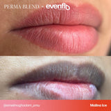 Lip permanent makeup example using Perma Blend Evenflo Classic Malina Ice pigments