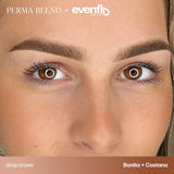 Brow permanent makeup example using Perma Blend Evenflo LUXE Castaña and Bonita pigments