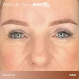 Brow permanent makeup example using Perma Blend Evenflo LUXE Rubia pigments