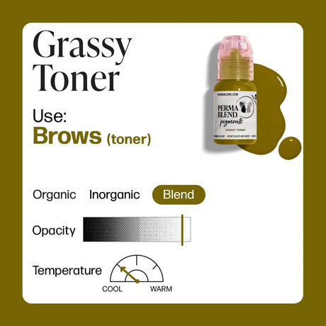 Grassy Corrector Perma Blend Pigment - Color Corrector for Eyebrow Permanent Makeup Ink 0.5 oz