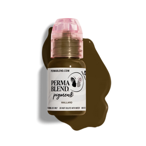 Perma Blend Mallard Pigment a cool, medium value, dark brown eyebrow pigment