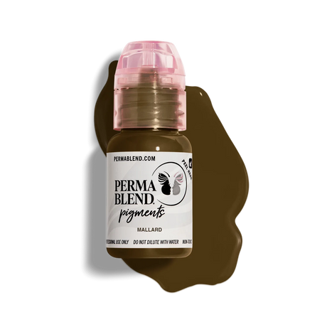 Perma Blend Mallard Pigment a cool, medium value, dark brown eyebrow pigment