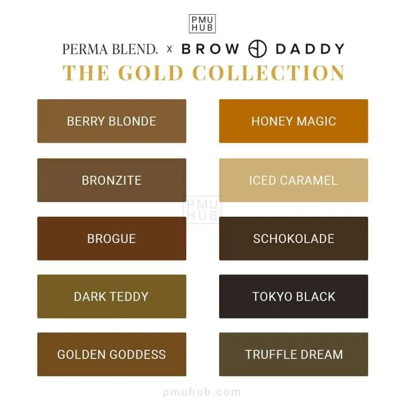 Brow Daddy Pigments Gold Collection Set 10 x 0.5 oz (15 ml)