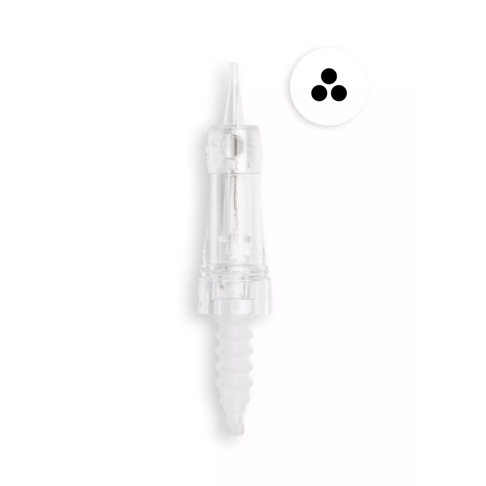 Phi Revo PMU cartridge — Round Liner, 3 needles, 0.18 mm, SKU 18857