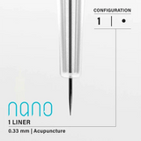 Vertix Nano Liner - Acupuncture Taper - 1 needle, 0.33 mm - CART-652-(C3)