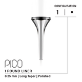 Vertix Pico Round Liner - Long Taper, 1 needle, 0.25 mm — CART-963