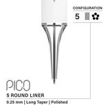 Vertix Pico Round Liner - Long Taper - 5 needles, 0.25 mm - CART-1099