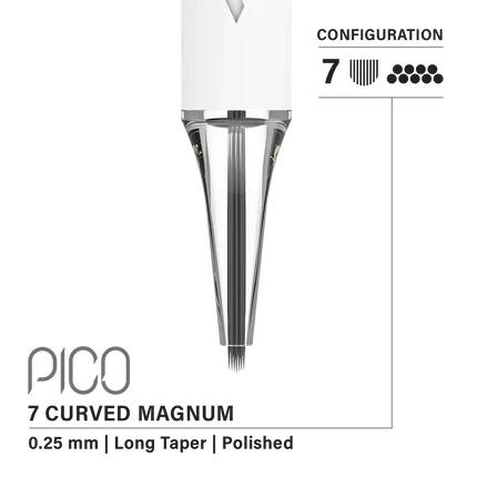 Vertix Pico Curved Magnum - Long Taper - 7 needles, 0.25 mm - CART-1098