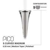 Vertix Pico Curved Magnum - Medium Taper, 9 needles, 0.25 mm — CART-1061