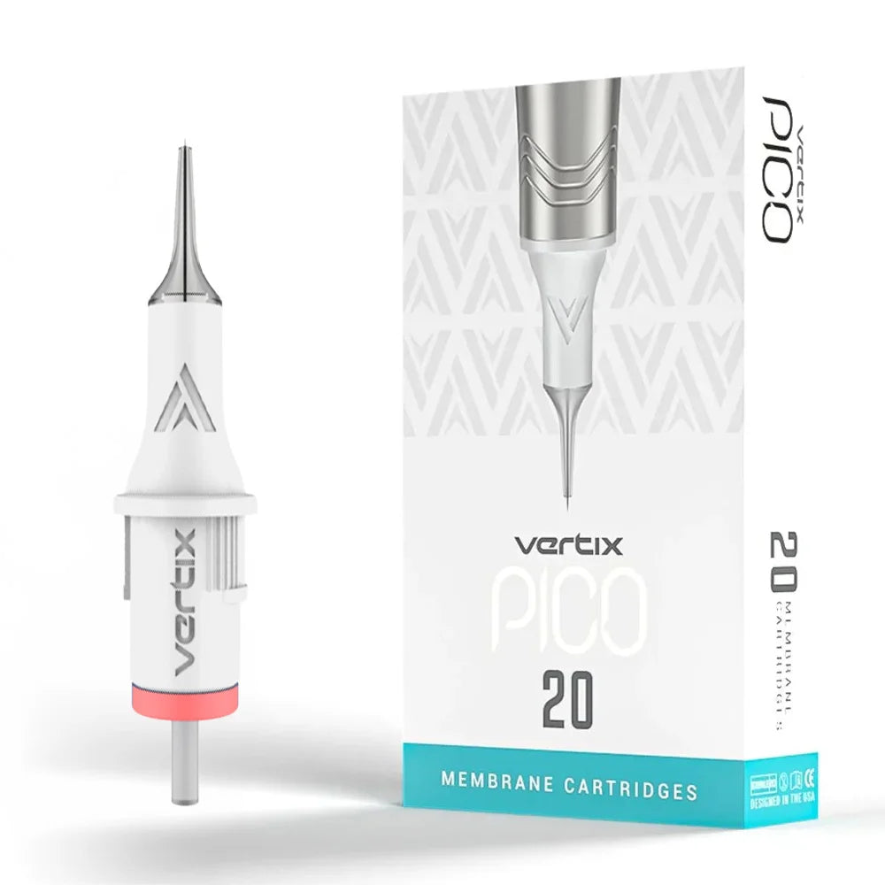 Vertix Pico 1 Round Liner 0.20 mm Medium Taper PMU Needle Cartridges (20pcs/1box)