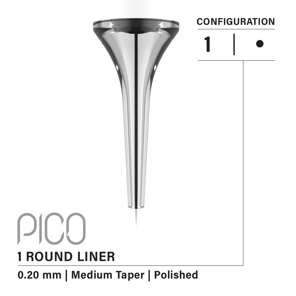 vertix pico round liner 1 0.20 mm pmu tattoo cartridge needles