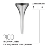 Vertix Pico Round Liner - Medium Taper - 1 needle, 0.20 mm - CART-956