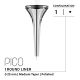 Vertix Pico Round Liner - Medium Taper - 1 needle, 0.25 mm - CART-955
