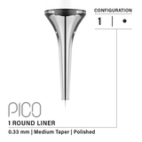 Vertix Pico Round Liner - Medium Taper - 1 needle, 0.33 mm - CART-954