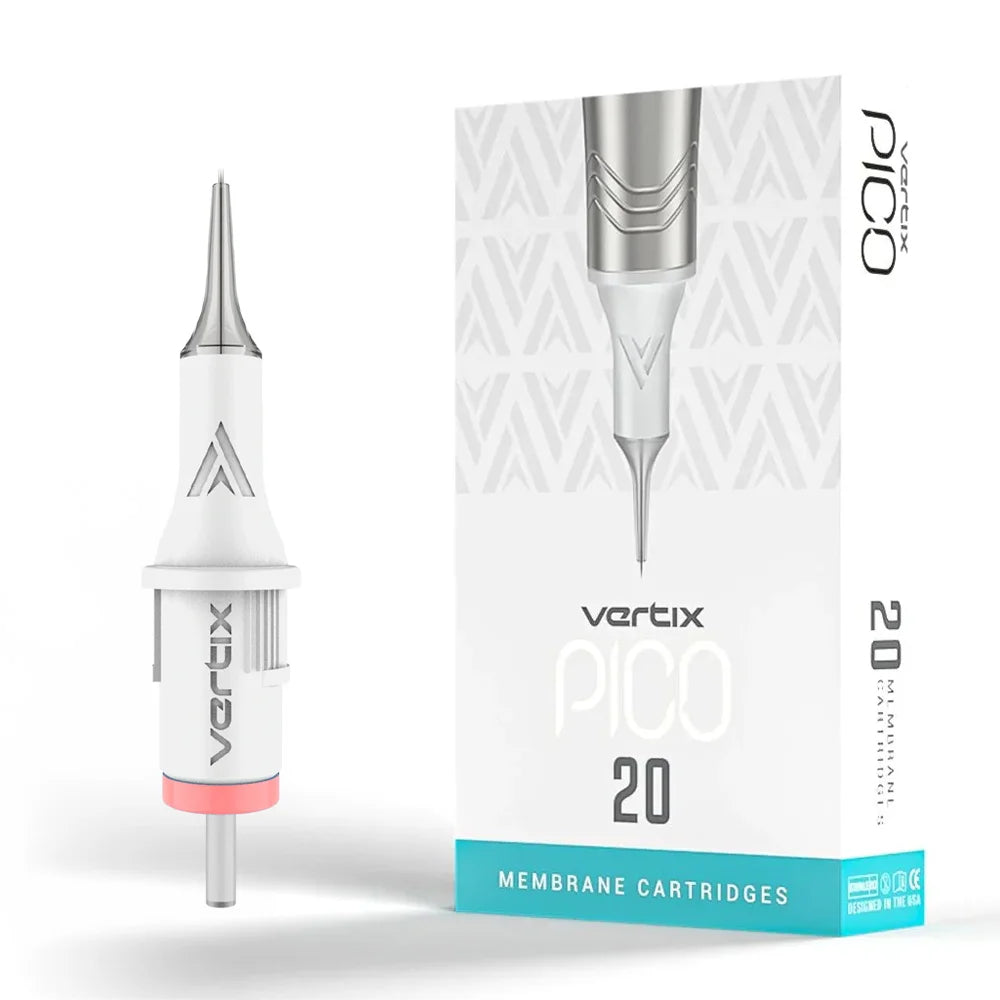 Vertix Pico 3 Round Liner 0.20 mm Long Taper PMU Needle Cartridges (20pcs/1box)