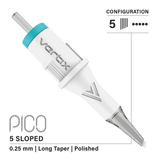 vertix pico sloped 5 0.25 mm pmu tattoo cartridge needles angle