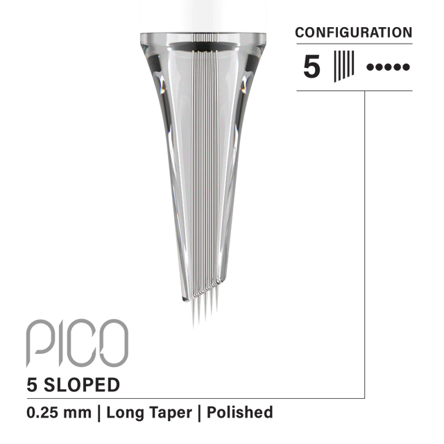 vertix pico sloped 5 0.25 mm pmu tattoo cartridge needles