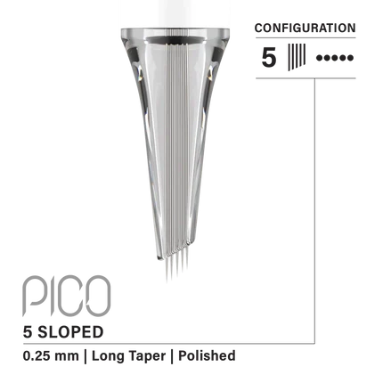 Vertix Pico Sloped - Long Taper - 5 needles, 0.25 mm - CART-959